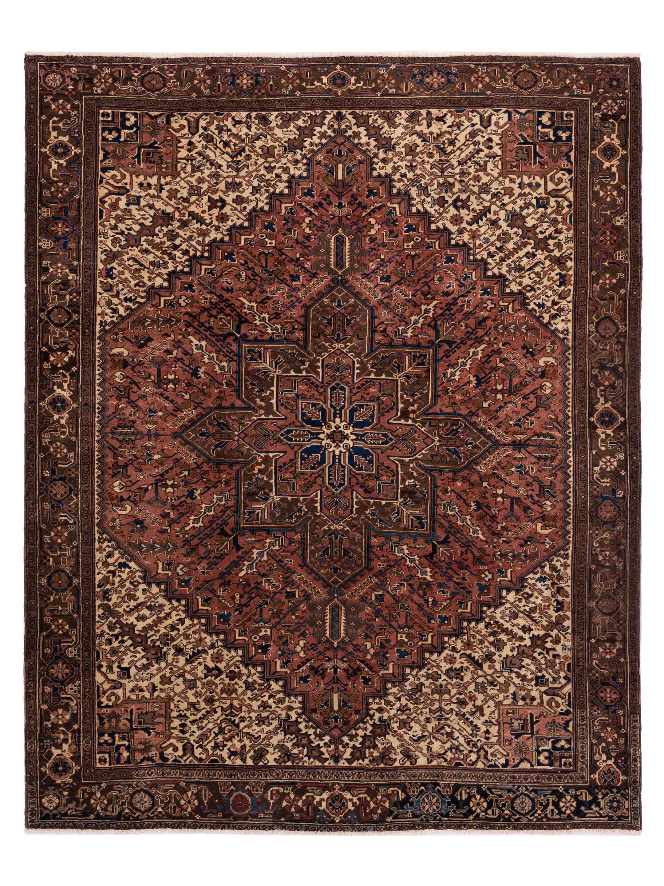 Antique Heirloom Traditional Brick Brown 10x13 Area Rug	