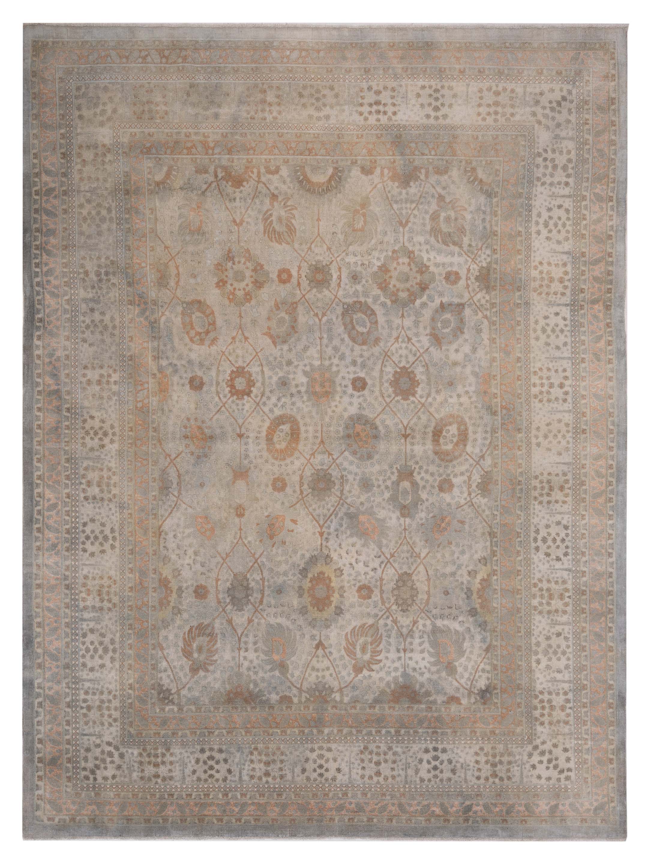 Vintage Transitional Gray 10x14 Area Rug	