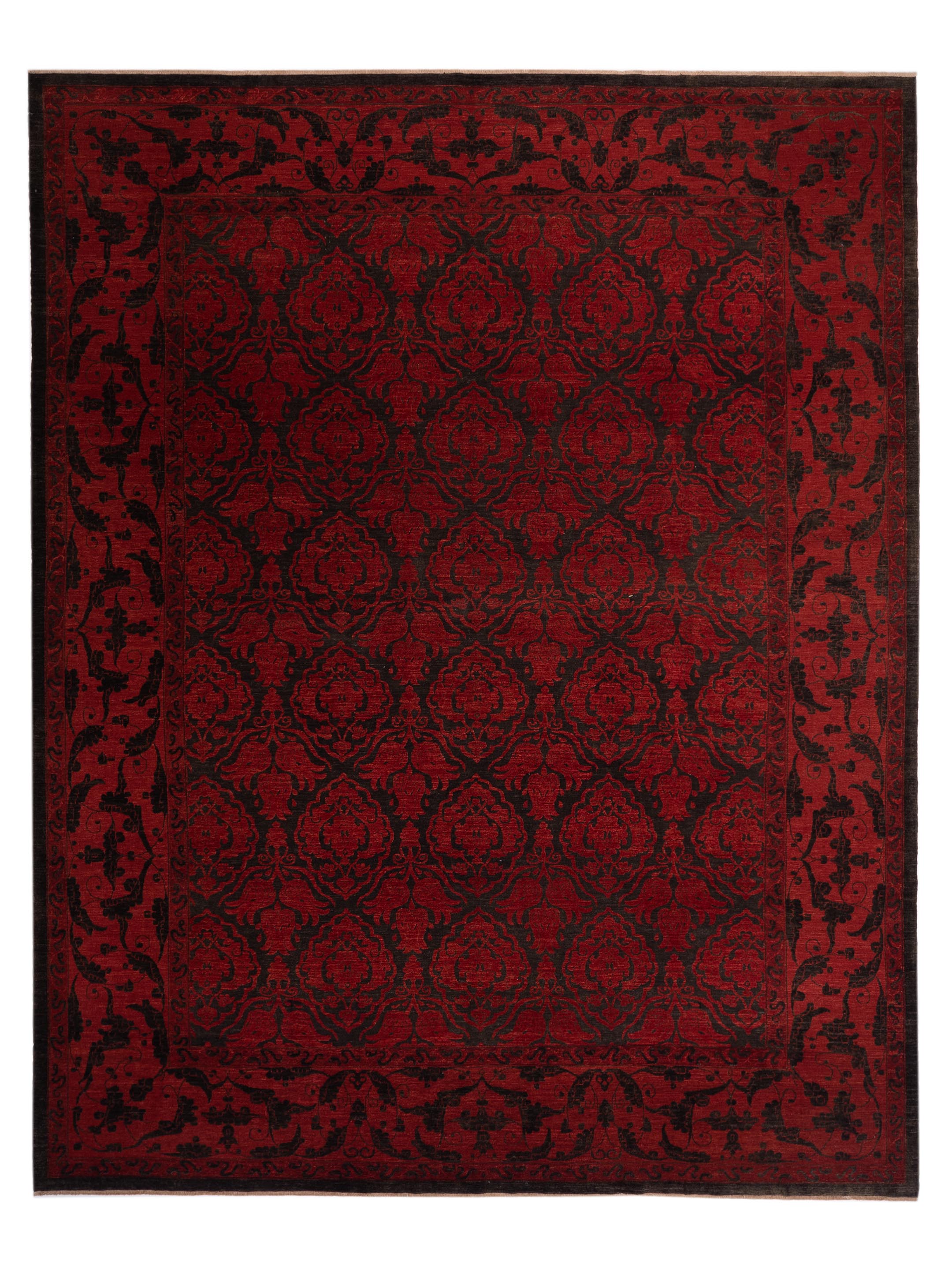 Transitional Black Red Gothic Area Rug	