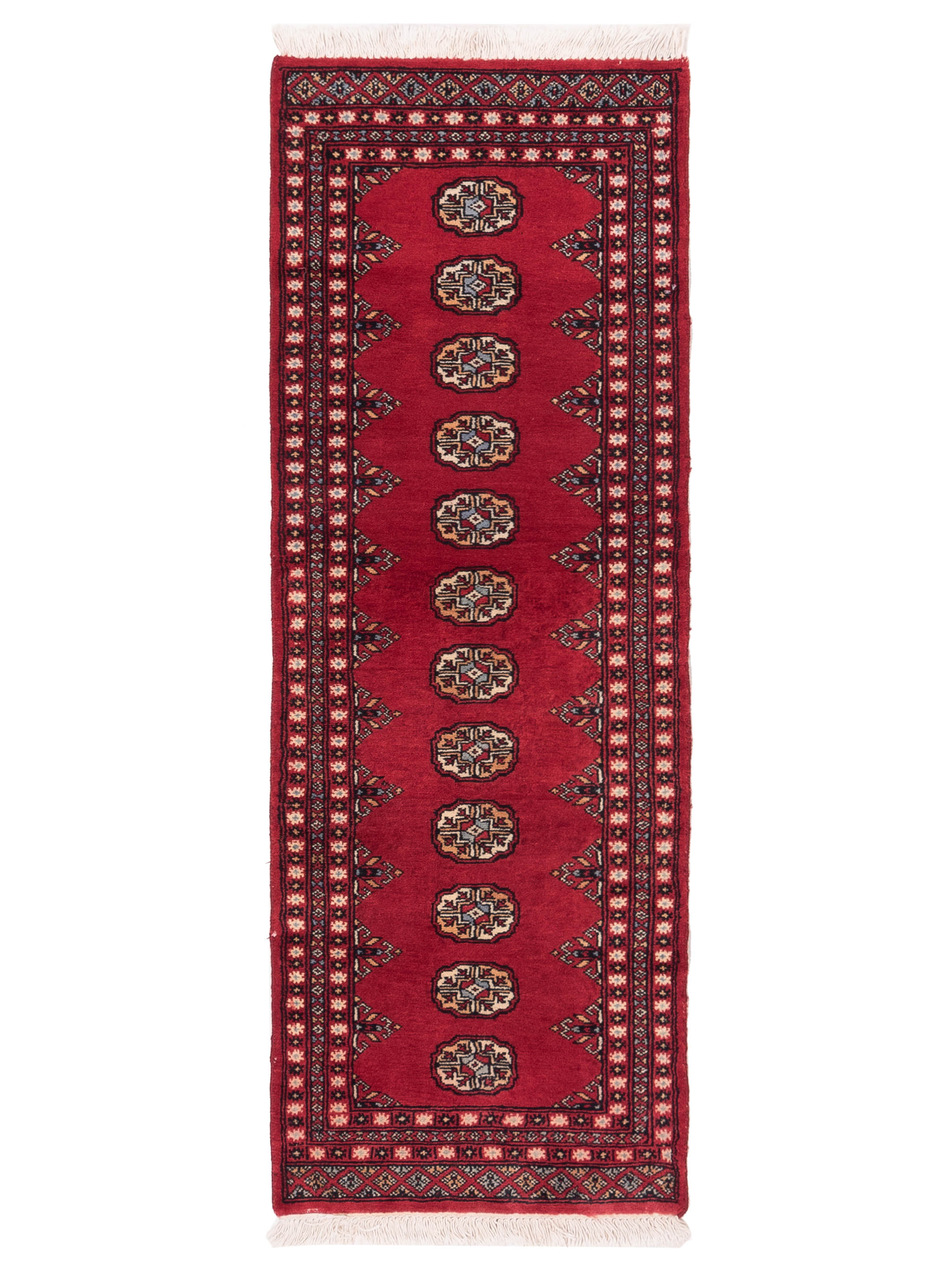 Bokhara Traditional Red Wool Runner Rug	