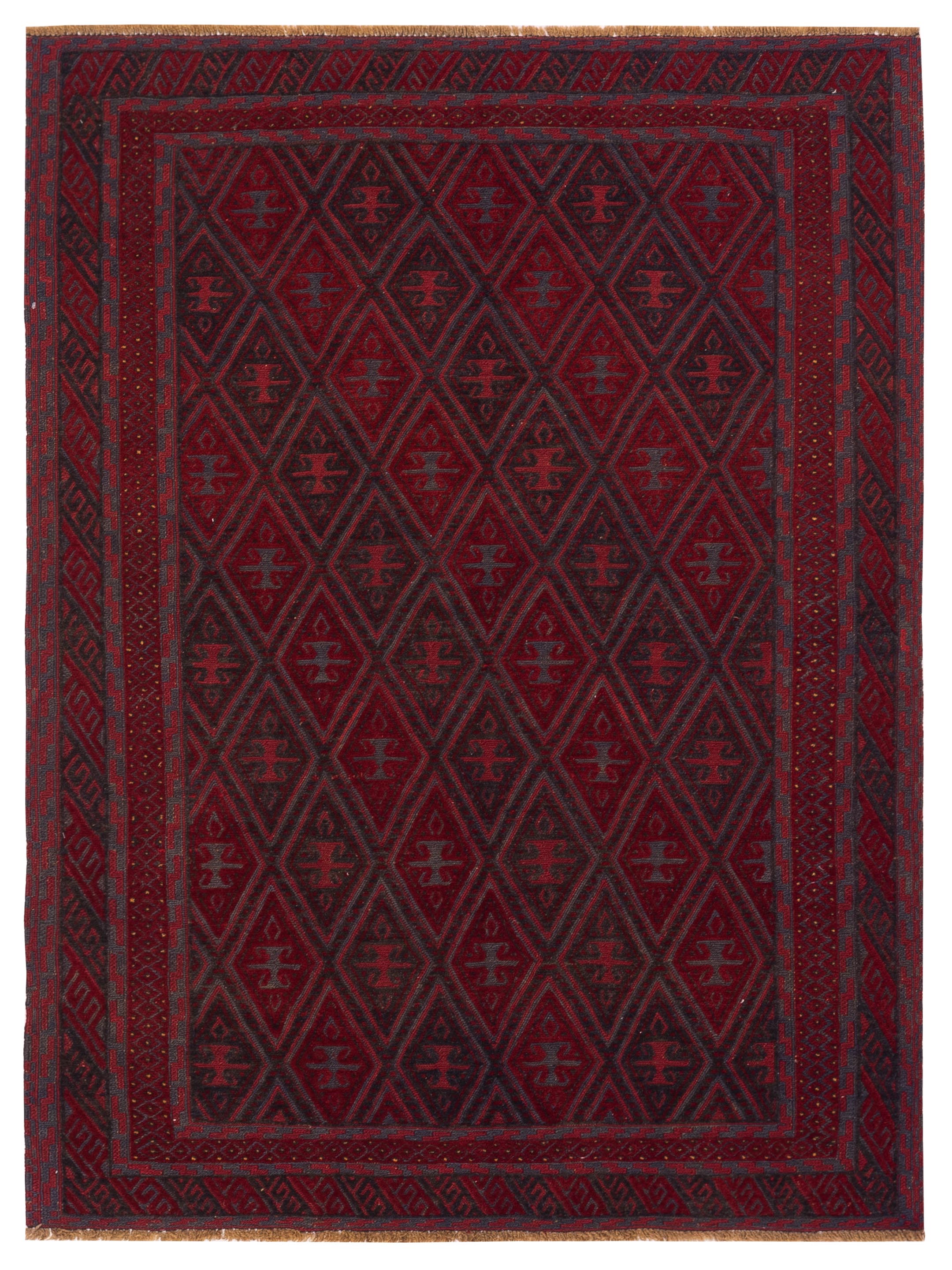 Charcoal Red Checkered Inspired Rug	