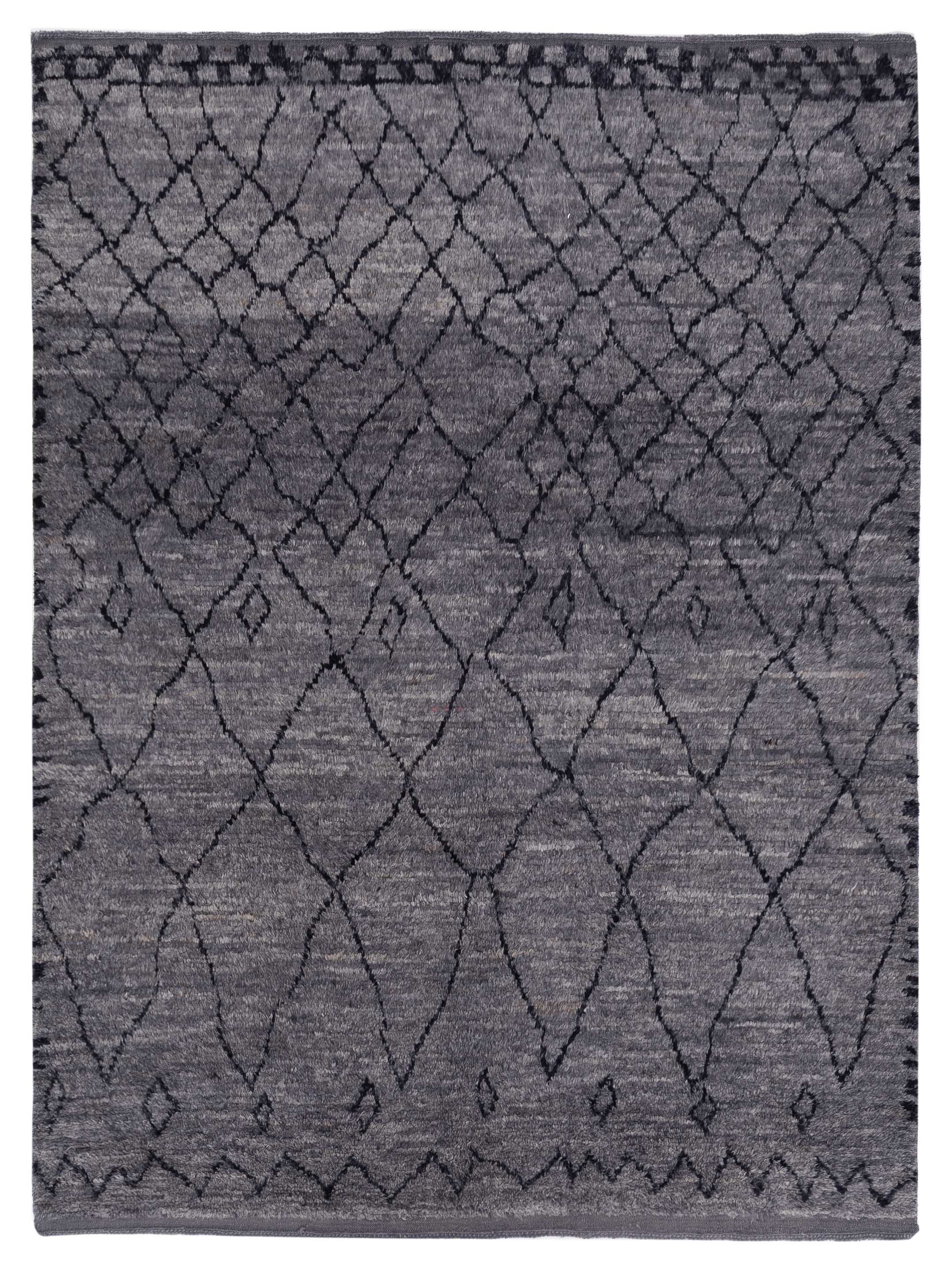 Berber Contemporary Gray Black 8x11 Area Rug	