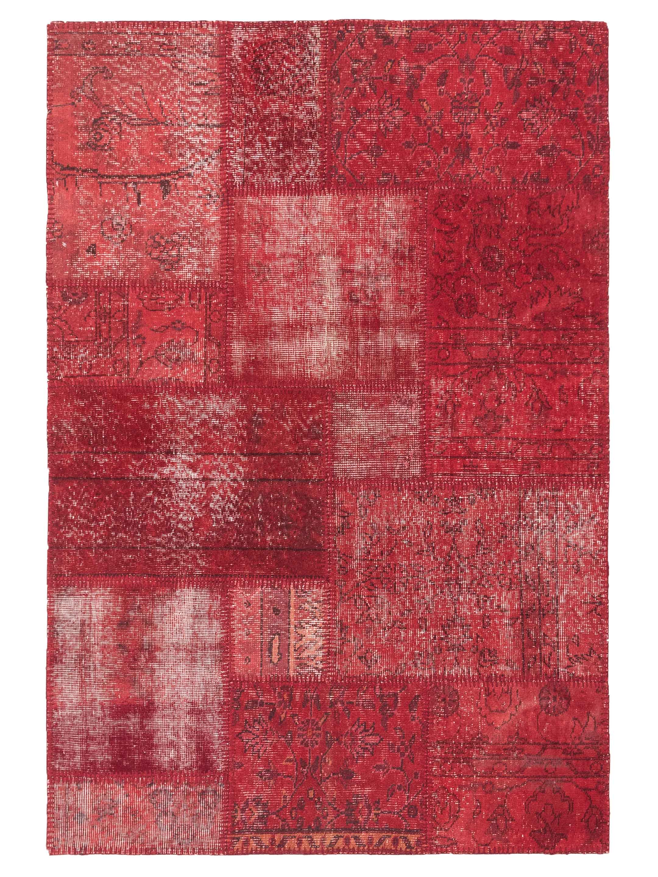 Turkish Vestige Patchwork Contemporary Red 4x6 Area Rug	