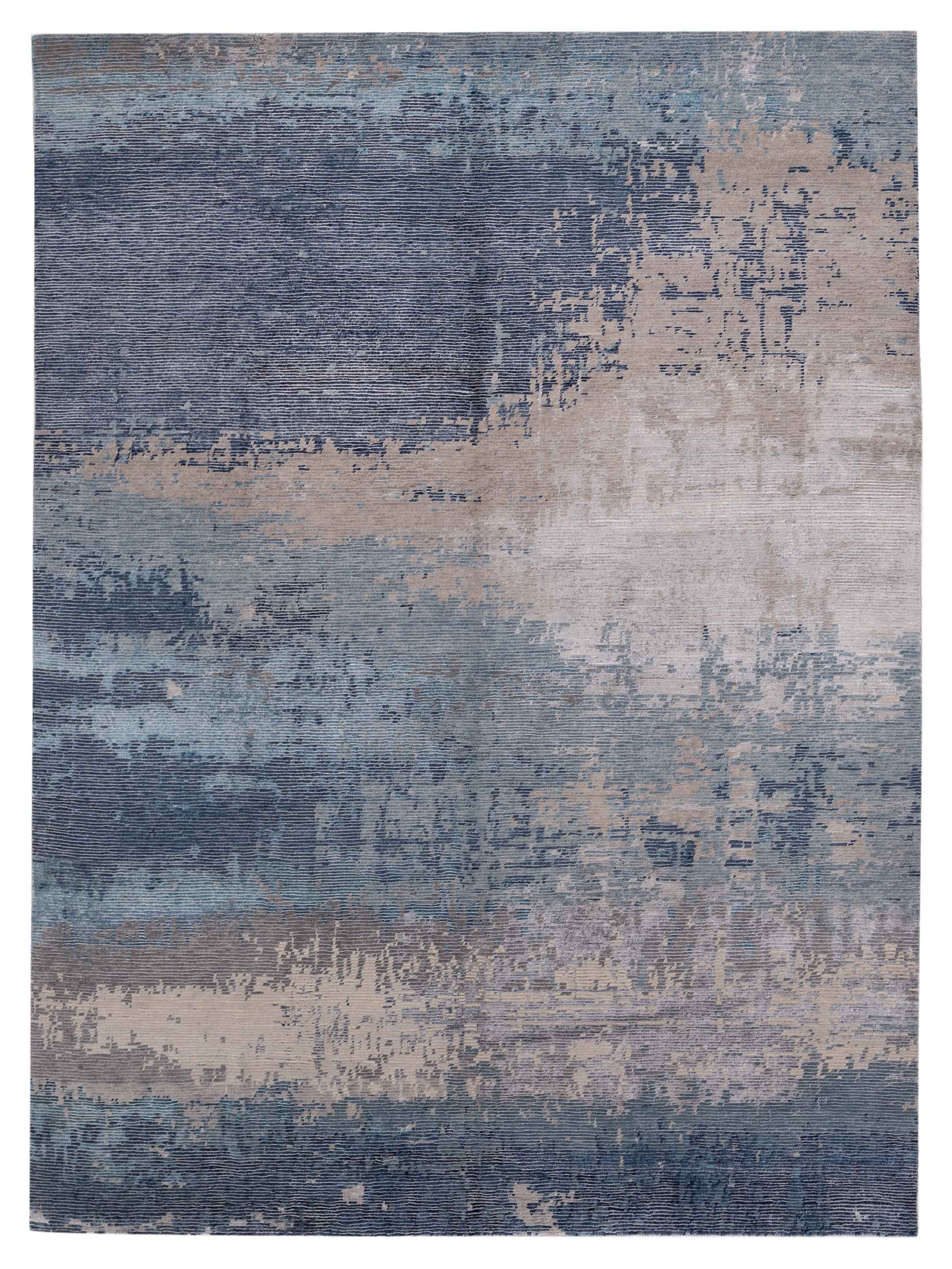 Sterling Contemporary Silver Blue 8x10 Area Rug	