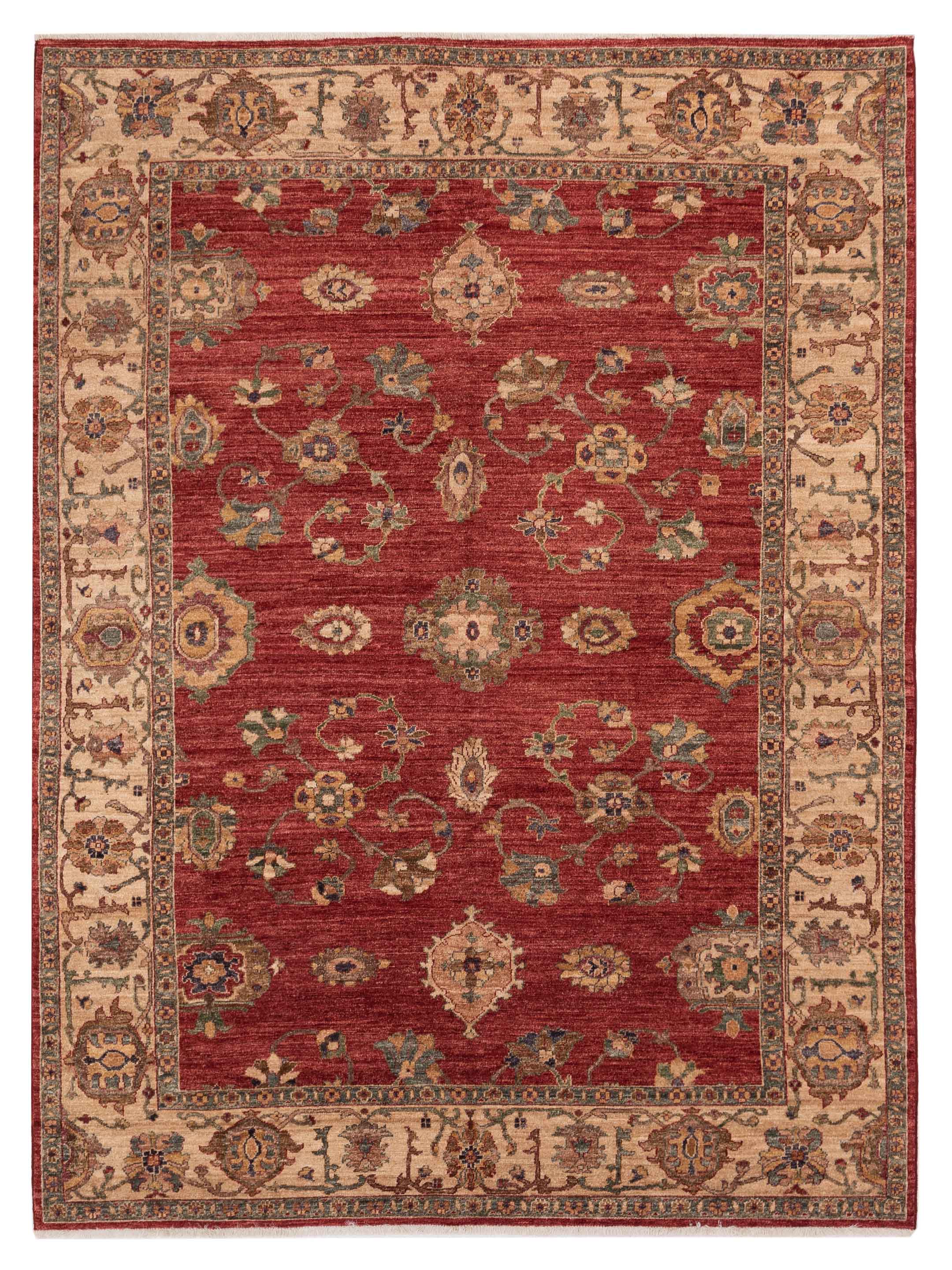 Turkish Traditional Red Ivory 6x9 Area Rug	