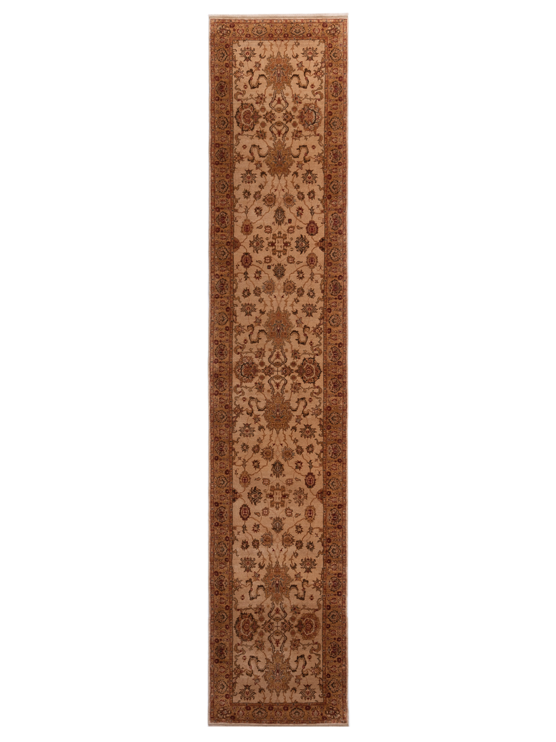 Traditional Ivory Gold Wool runner rug	