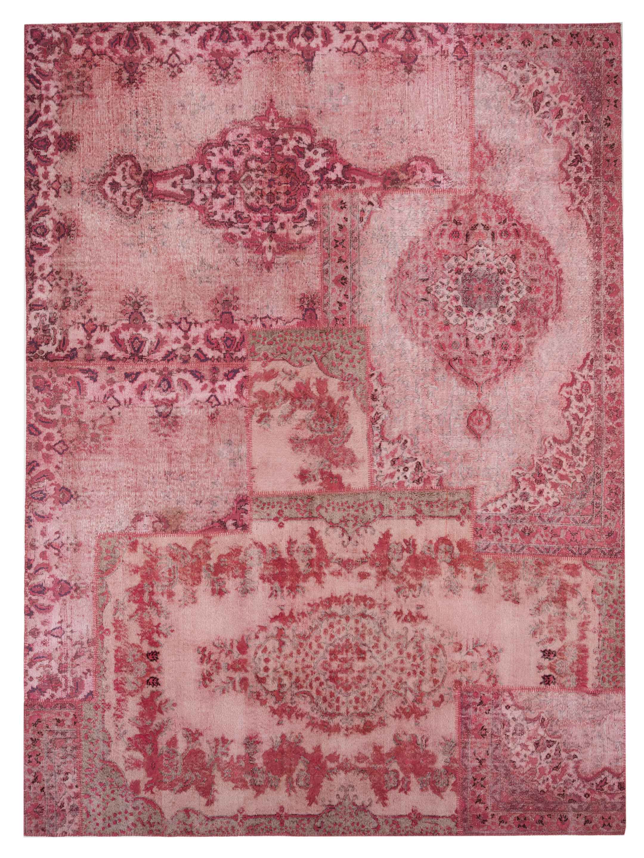 Turkish Vestige Patchwork Contemporary Pink 10x14 Area Rug	