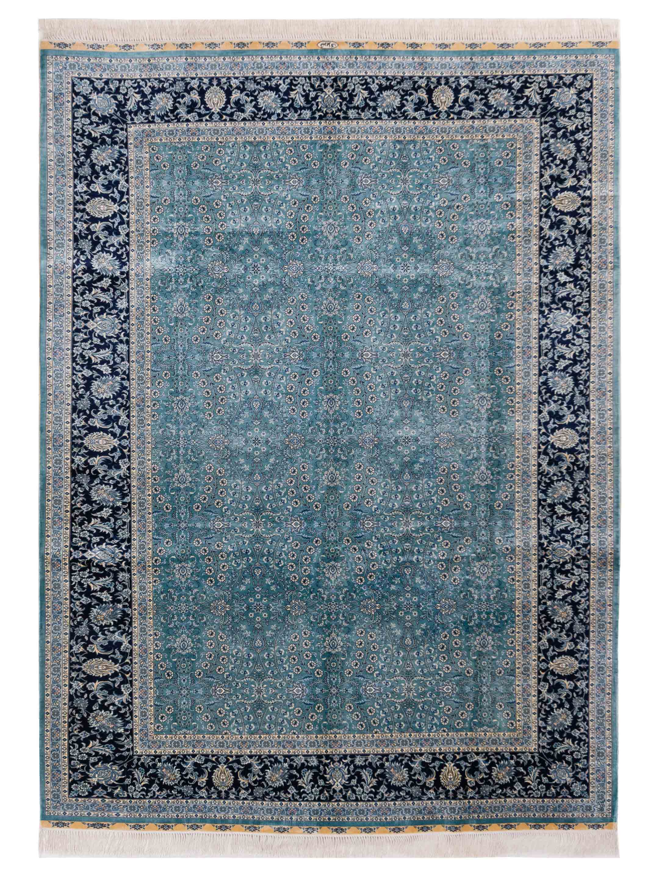 Transitional Sea Blue Navy Blue 6x9 Area Rug	