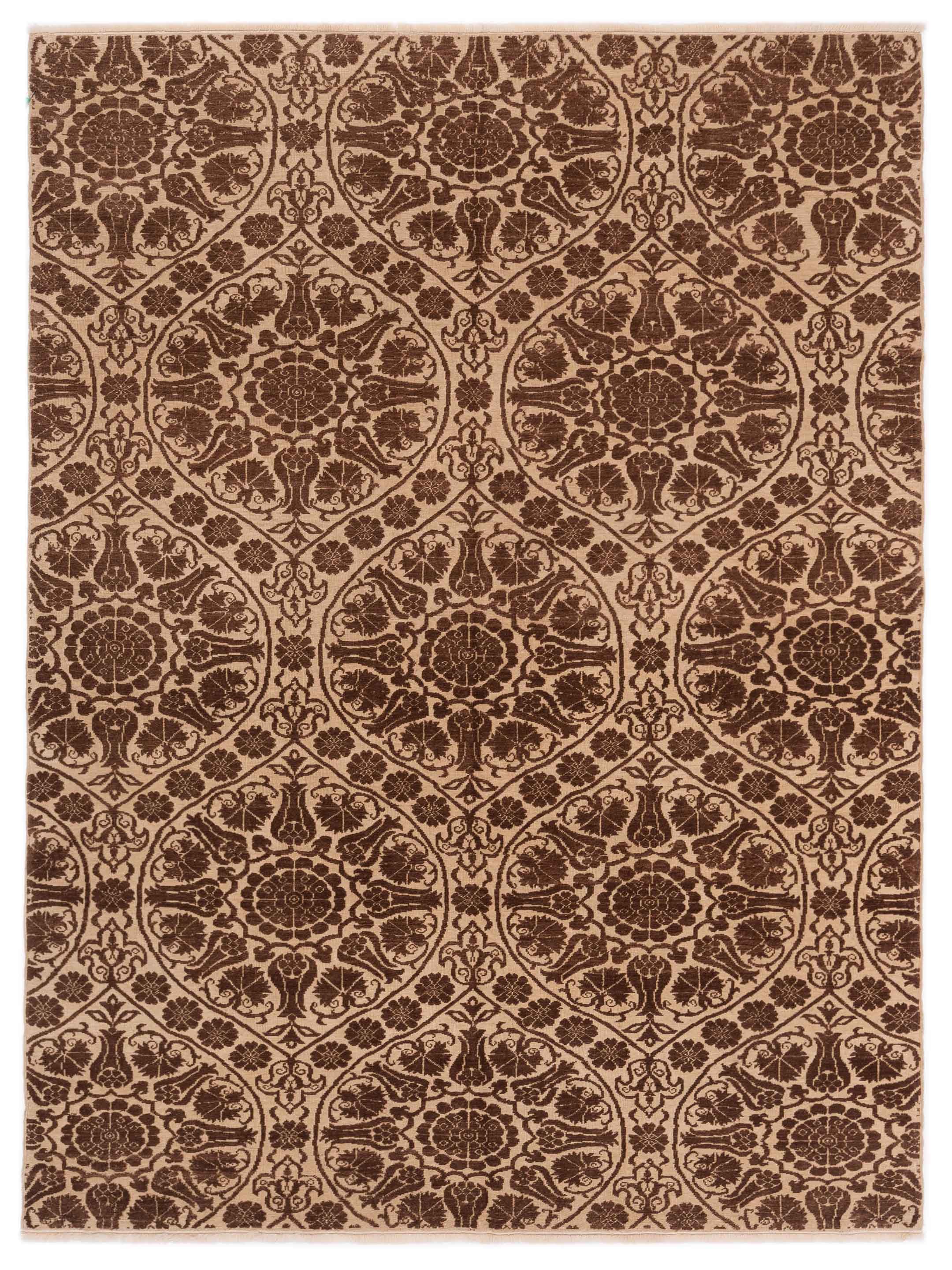 Transitional Brown Ivory Area Rug	