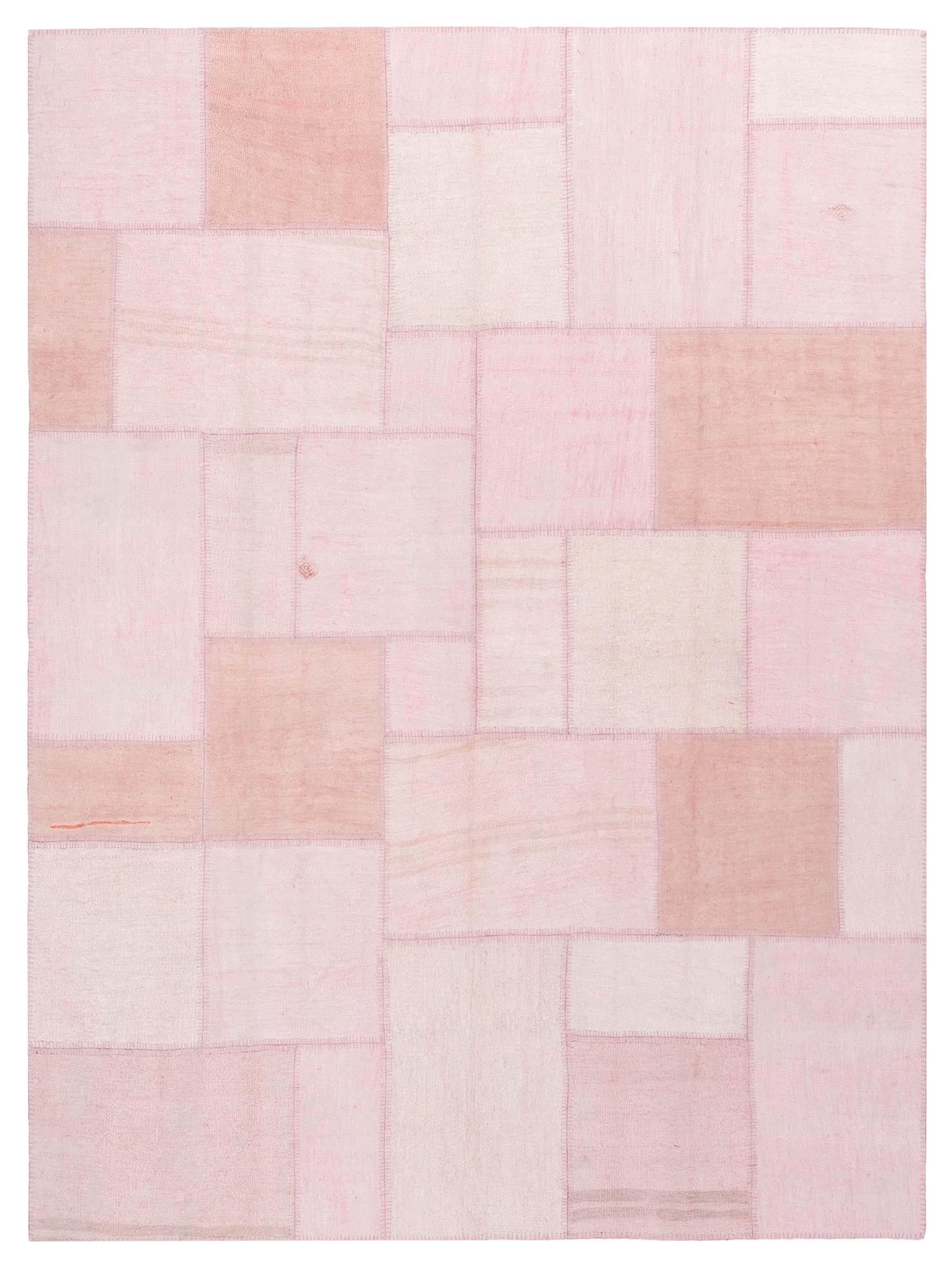 Turkish Vestige Patchwork Contemporary Pink Pink 8x10 Area Rug	