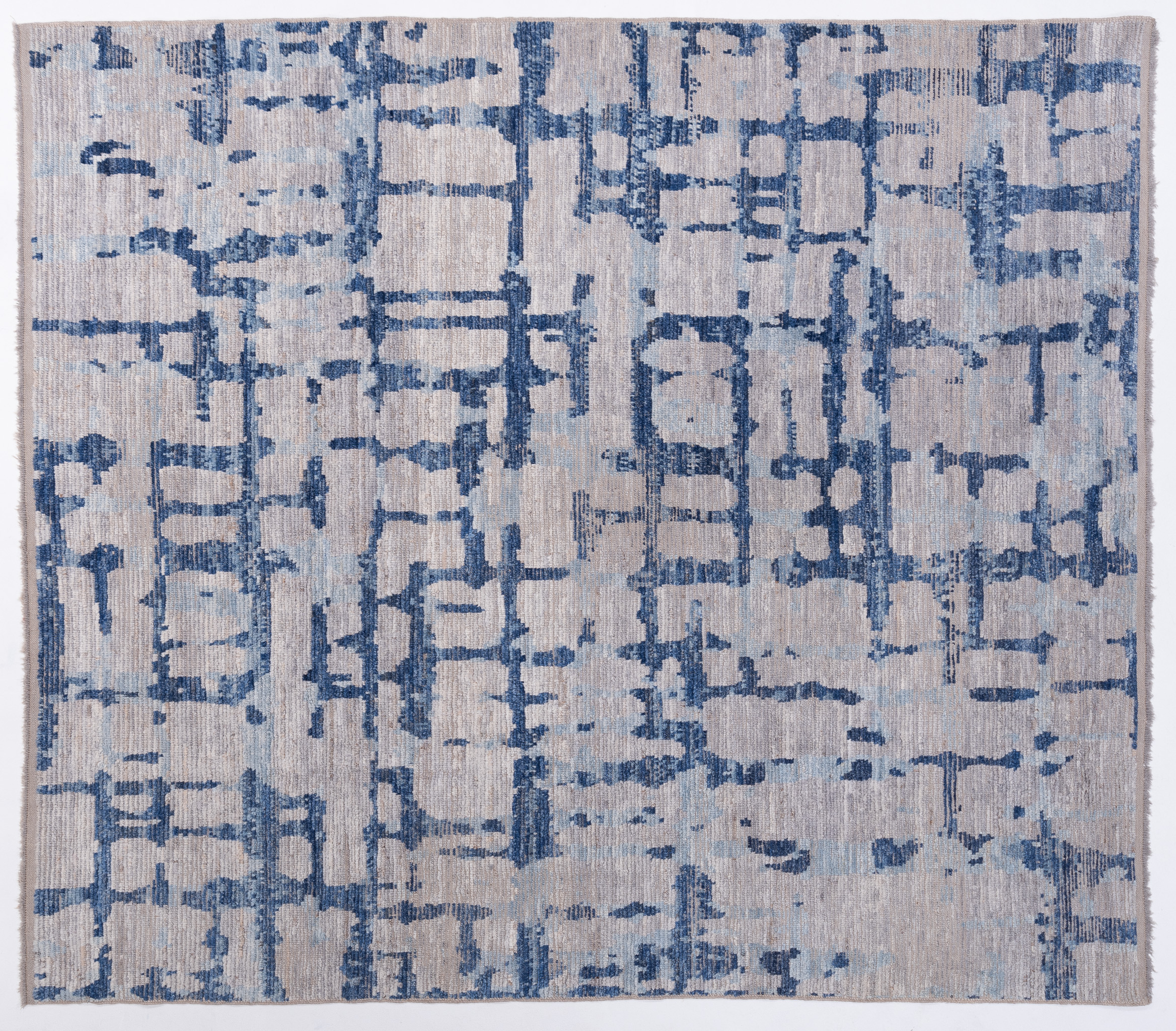 Blue Ivory Turkish hand-knotted rug