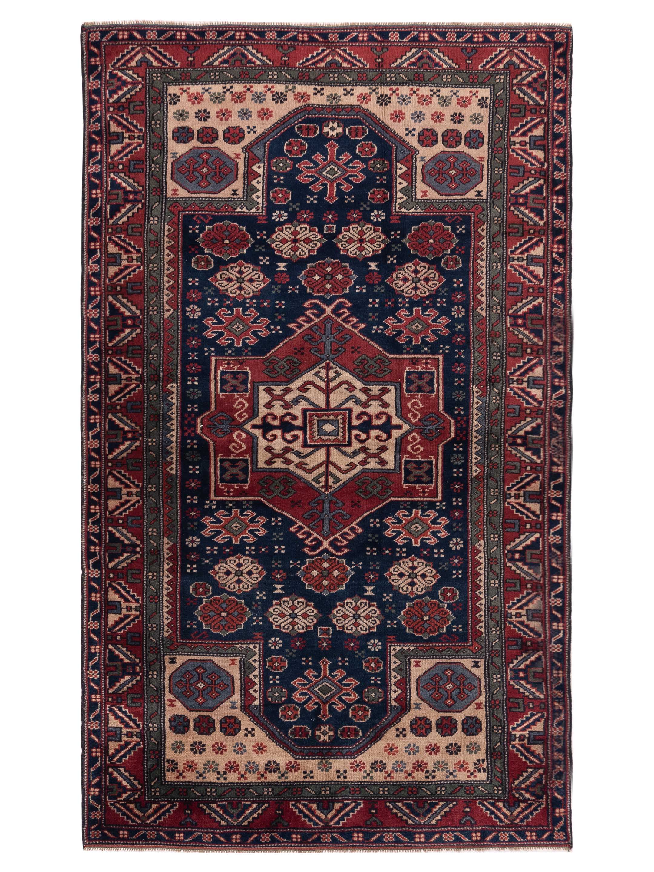 Antique Heirloom Traditional Navy Blue Rust 4x7 Area Rug	