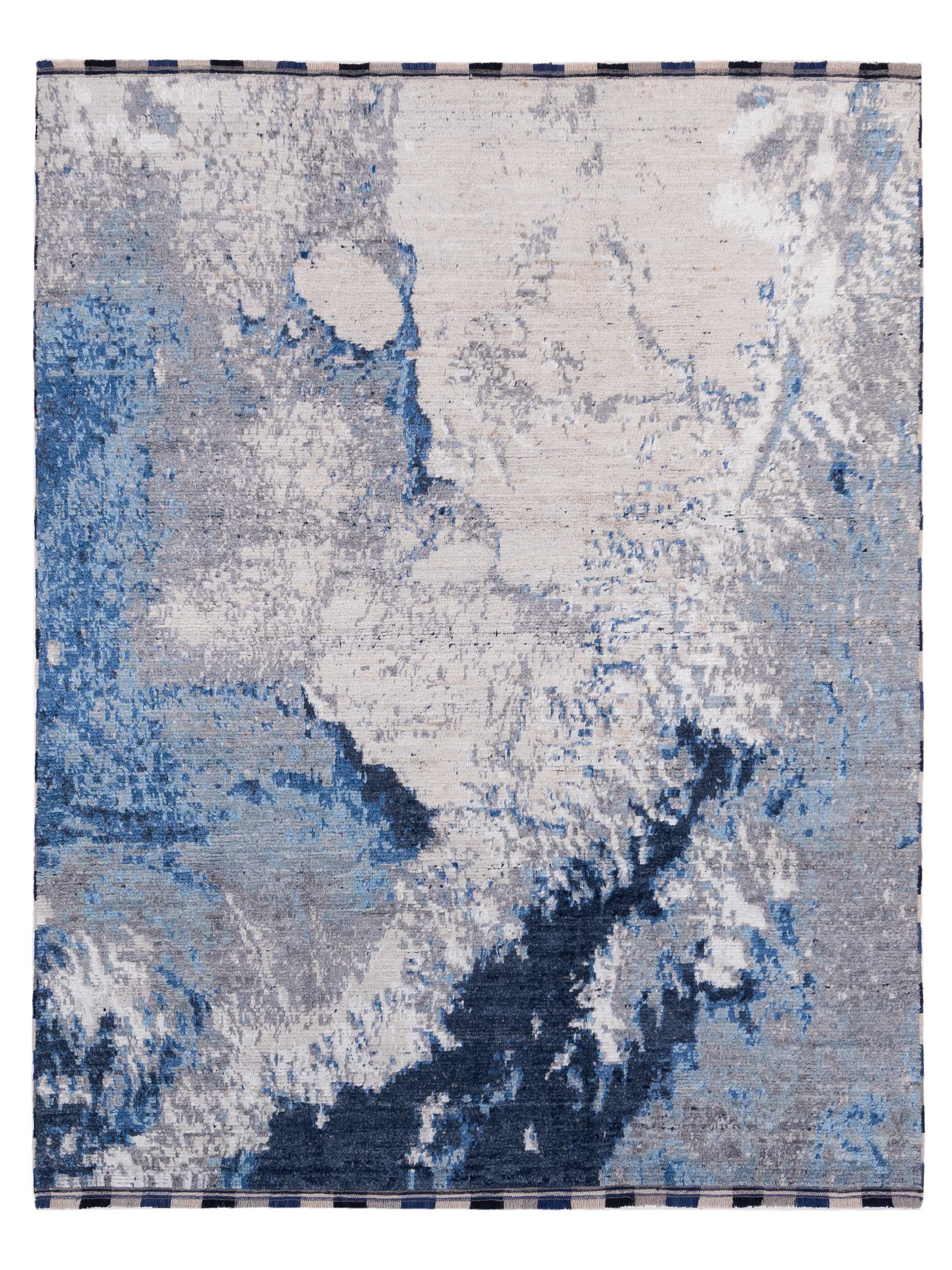 Silver Blue Turkish hand-knotted rug