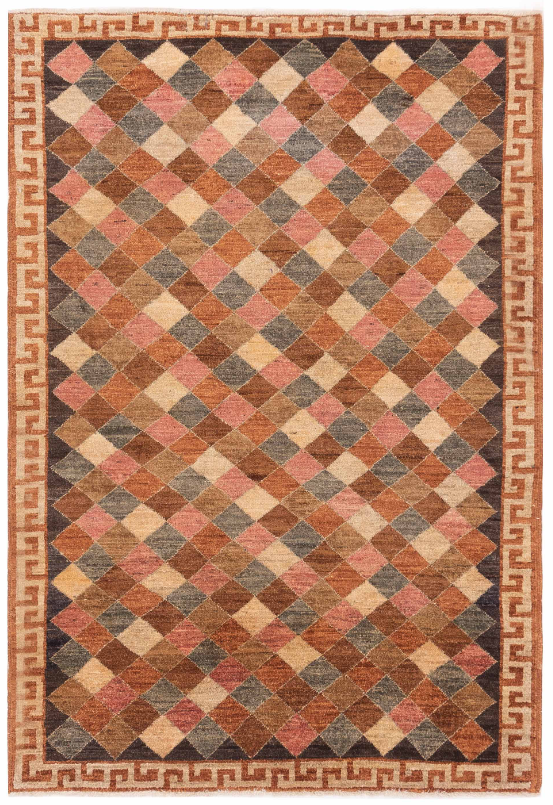 Tribal Multi Color Checkered Rug	