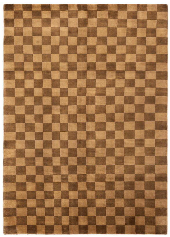 Himalayan Contemporary Brown Checkered Rug	